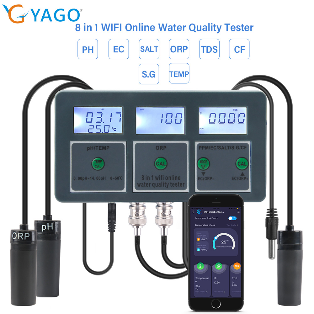 Marine Aquarium Water Analyzer - YAGO 8 In 1 WiFi Penguji