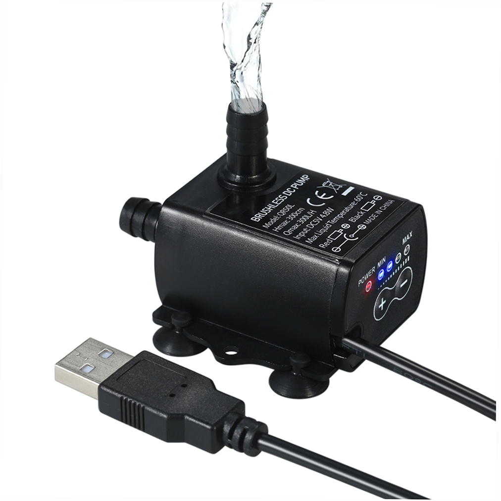Marine Aquarium Return Pump - Ultra-hening Mini USB DC5V 4.8W 300L/H