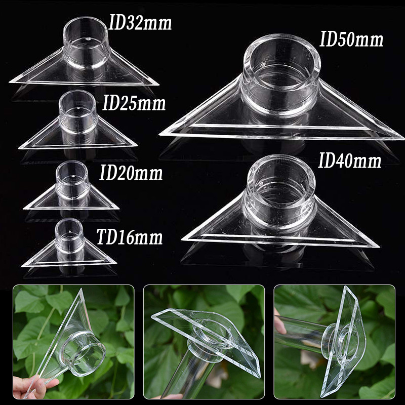 Marine Aquarium Return Pump - Nosel Segitiga Akrilik Transparan 16~50mm untuk