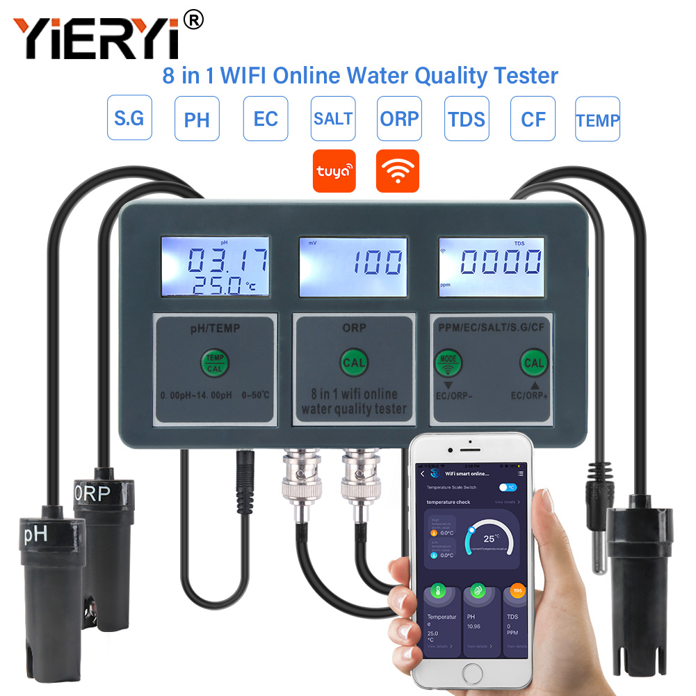 Marine Aquarium Water Analyzer - Yieryi WiFi Tuya Smart PH ORP