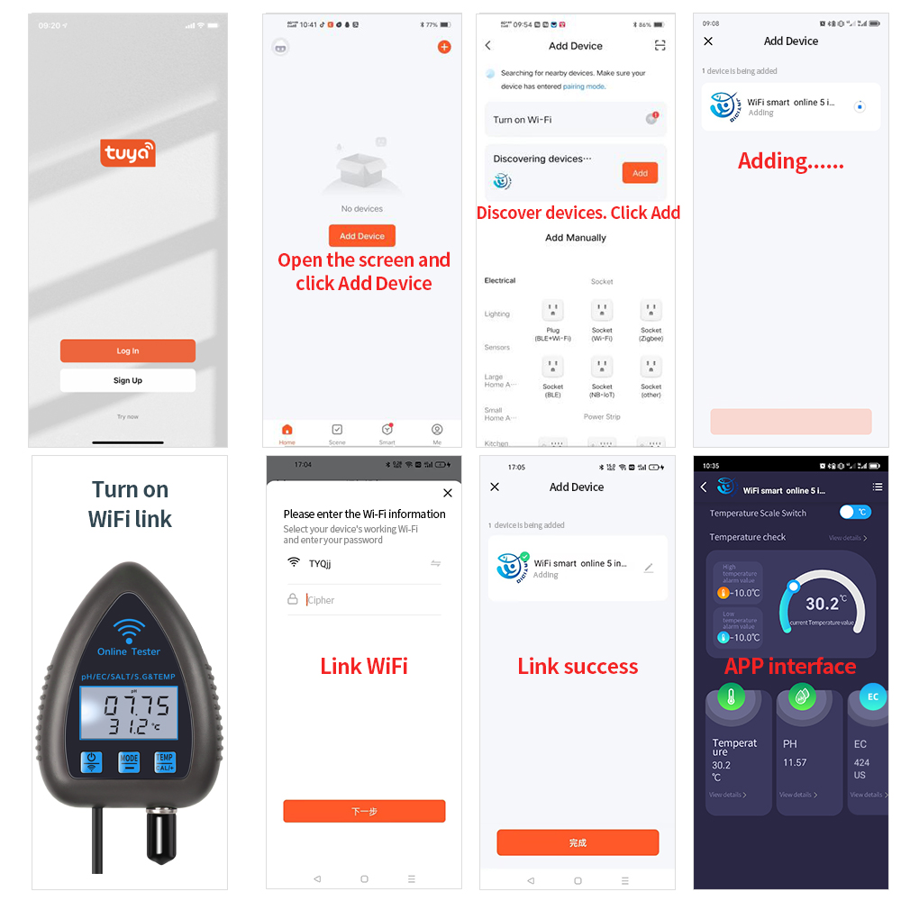 Tuya penguji Online WiFi 5 in  - Marine Aquarium Water Analyzer ulasan dan harga