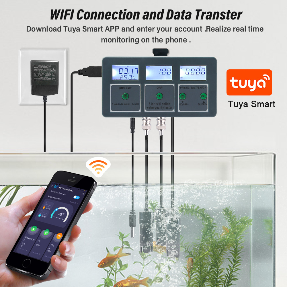 WiFi Tuya Smart PH Meter Data  - Marine Aquarium Water Analyzer ulasan dan harga