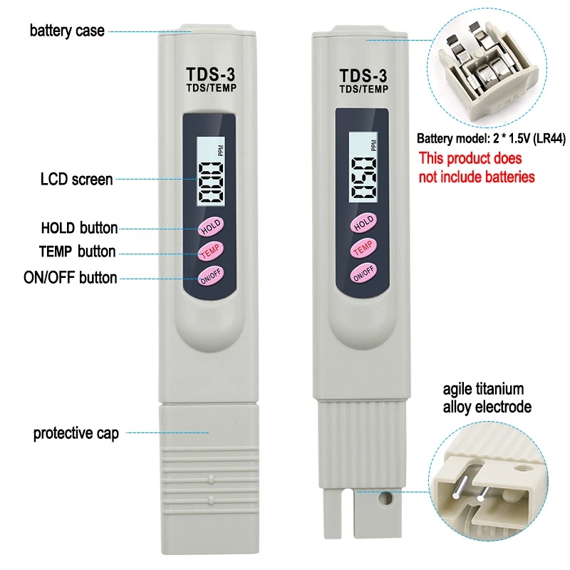 1/3 Buah LCD Portabel Digital  - Marine Aquarium Water Analyzer ulasan dan harga