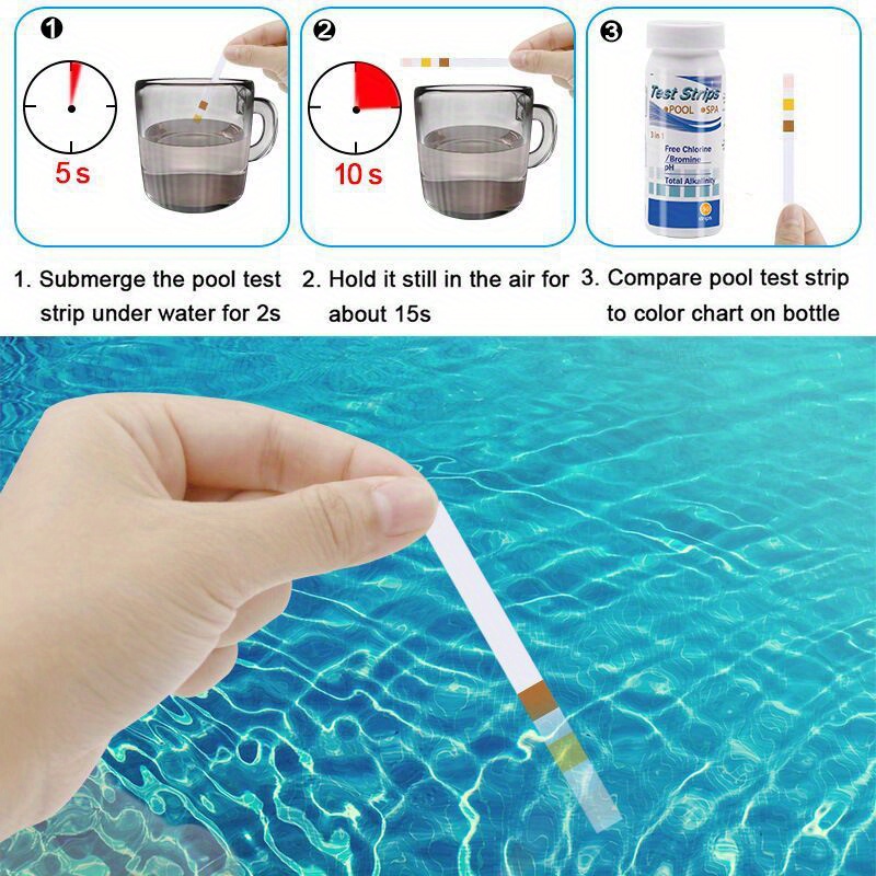 Strip Tes PH Klorin SPA Kolam  - Marine Aquarium Water Analyzer ulasan dan harga