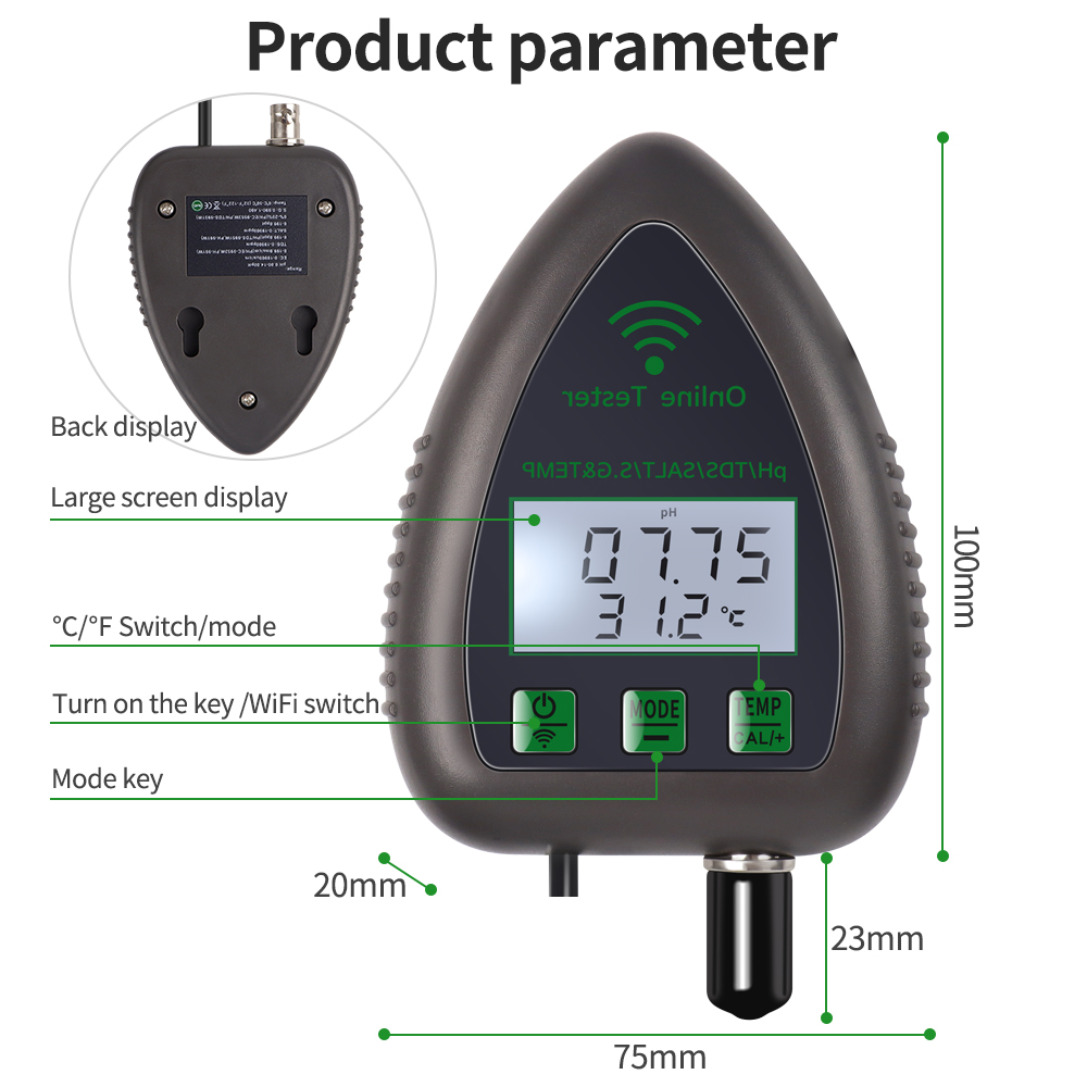 Tuya WiFi penguji kualitas air - Marine Aquarium Water Analyzer ulasan dan harga